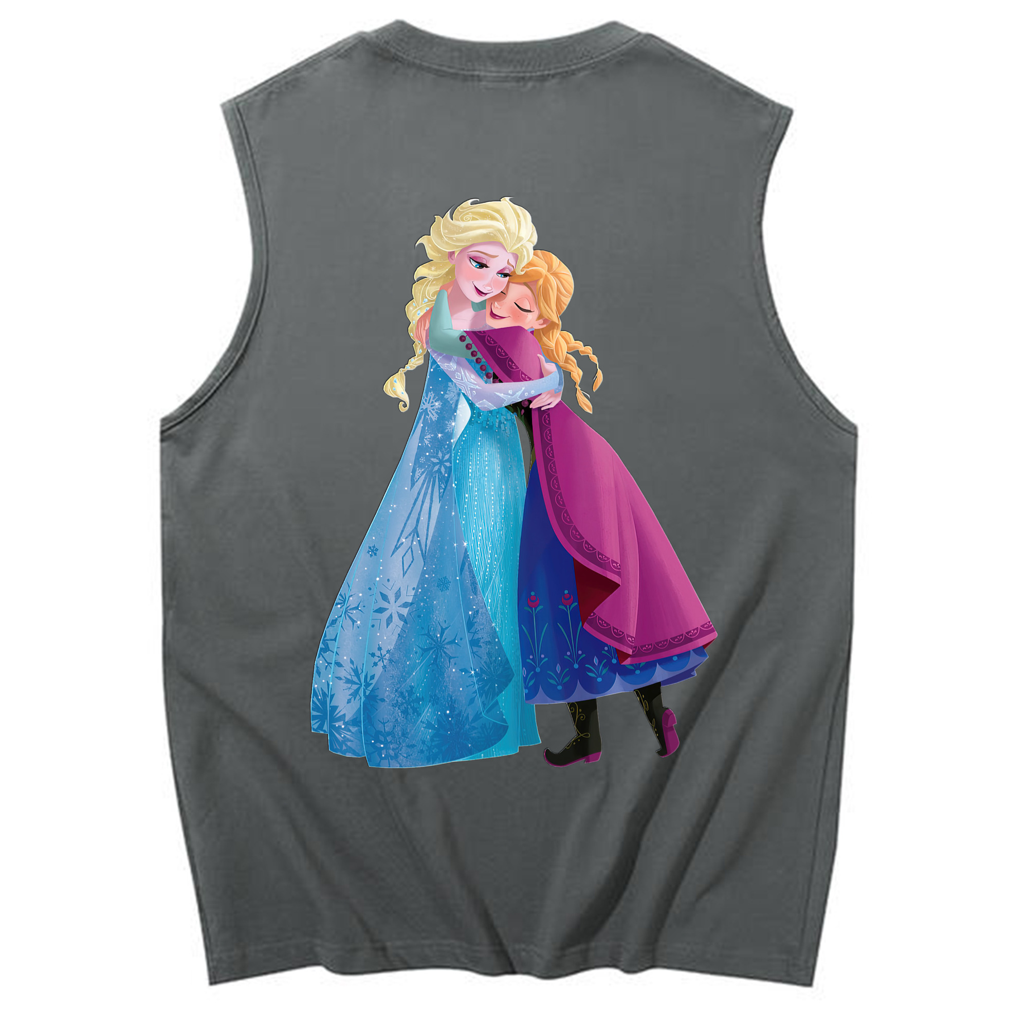 （画像用） アナと雪の女王 アンナ エルサ Frozen Anna Elsa コットン100％タンクトップ（背面プリント）